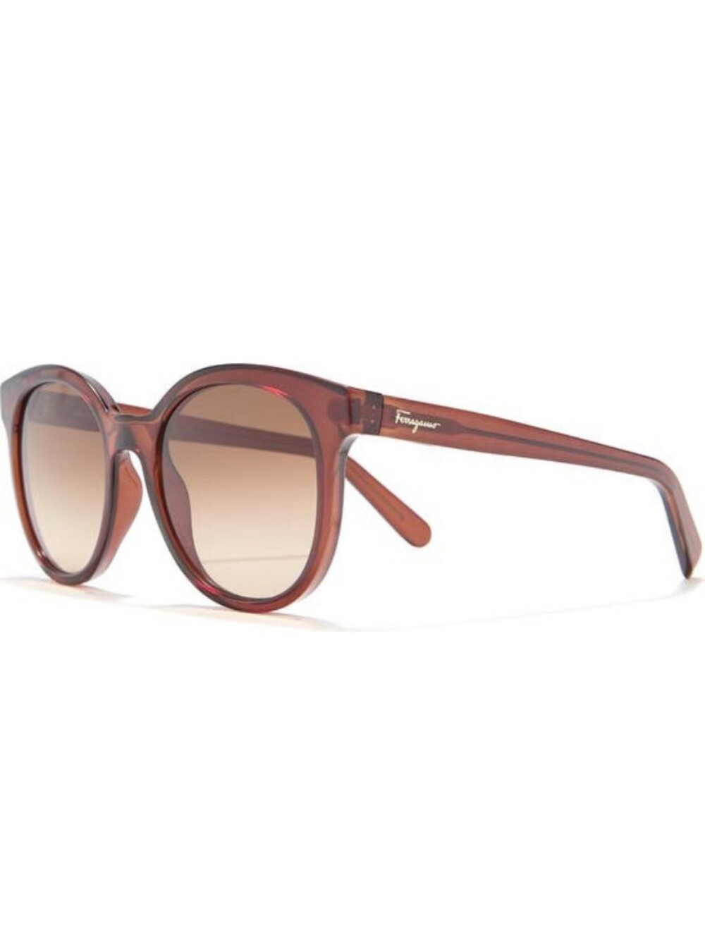 FERRAGAMO 53mm Round Acetate Sunglasses